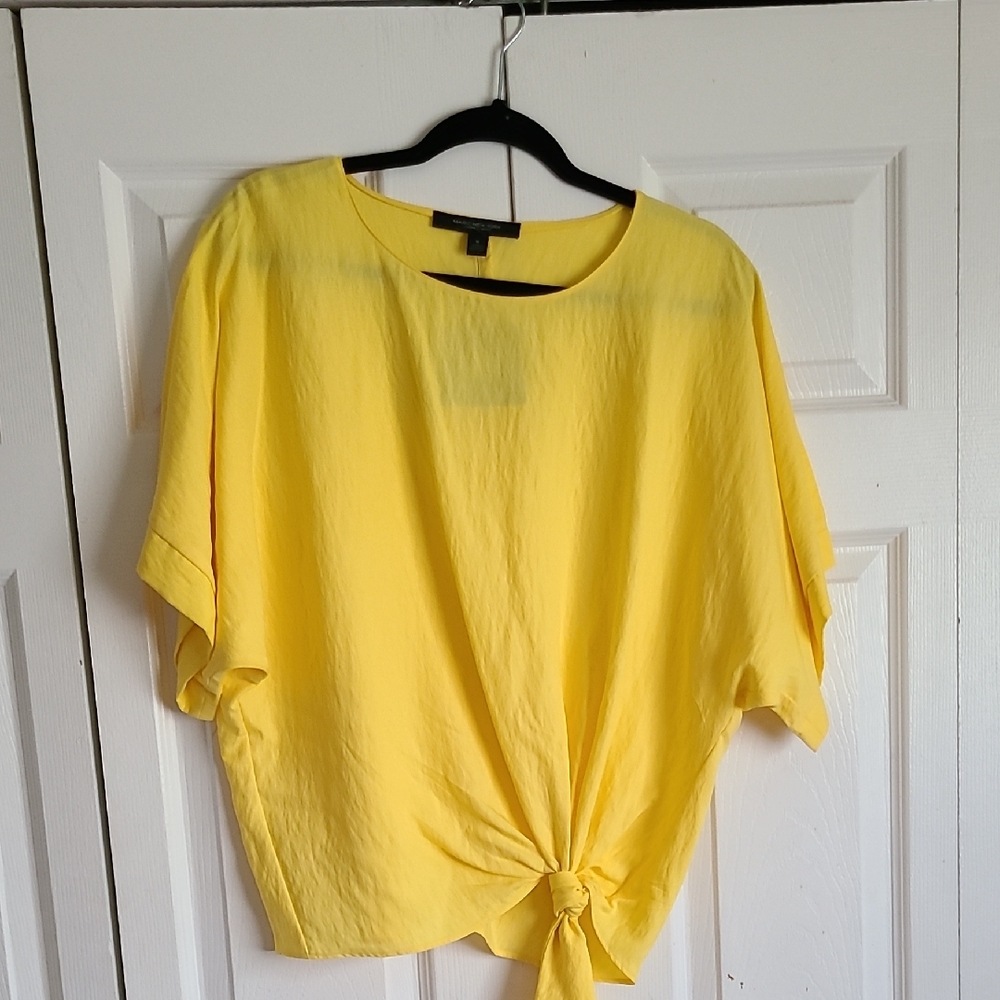 Marc New York Yellow Tie-Front Blouse